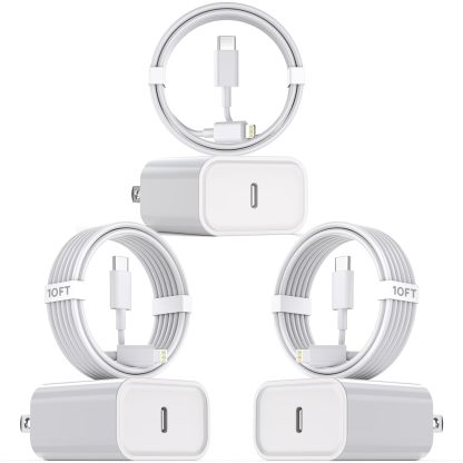 10Foot Fast  Charging Cable,3-Pack