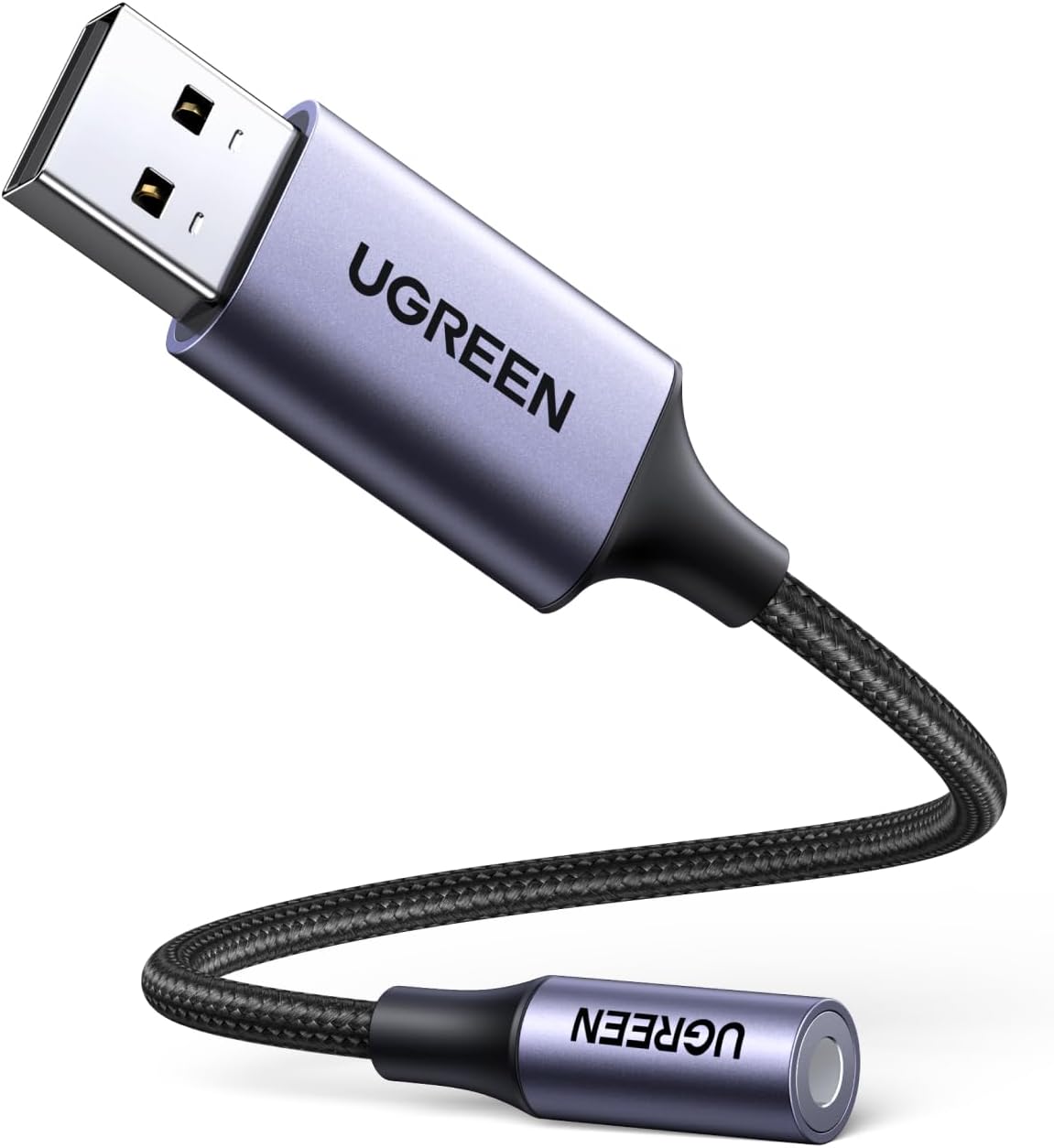 USB to 3.5 mm Sound Card Adapter, Mic Support, 25 cm