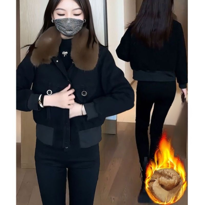 [작은 난로] 기모 도톰 여성용 퍼칼라 재킷