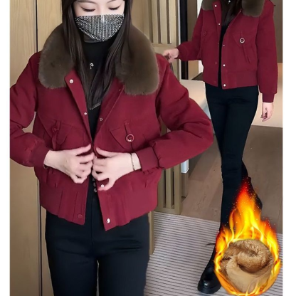 [작은 난로] 기모 도톰 여성용 퍼칼라 재킷