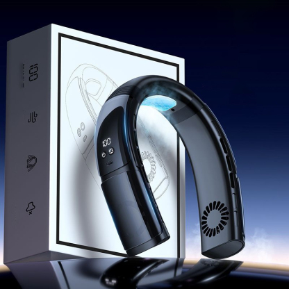 디지털 디스플레이 초저소음 USB 넥밴드 팬