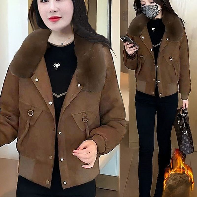 [작은 난로] 기모 도톰 여성용 퍼칼라 재킷