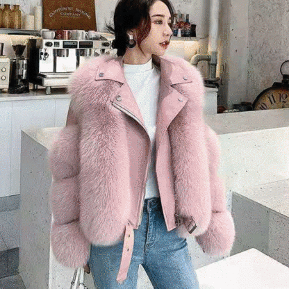 인조 여우 털 코트