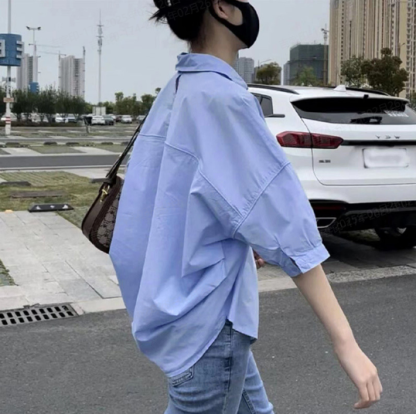 루즈핏 날씬해 보이는 얇은 화이트 셔츠