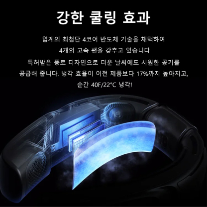 디지털 디스플레이 초저소음 USB 넥밴드 팬