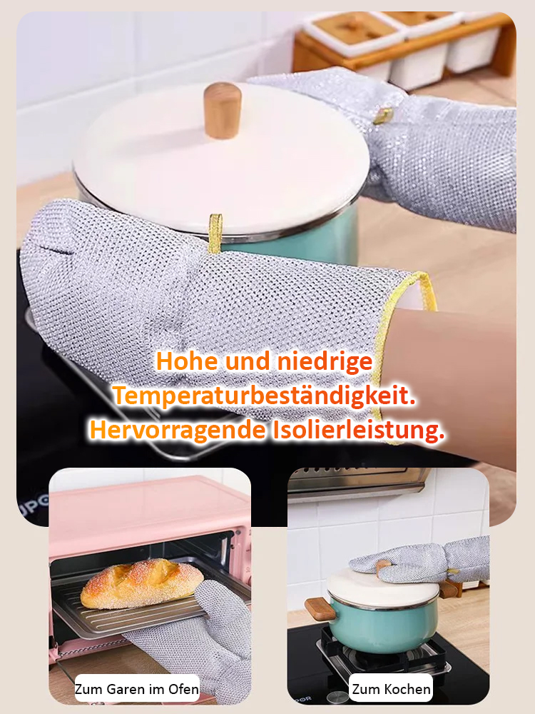 Geschirrspülhandschuhe aus verdicktem Silberdraht