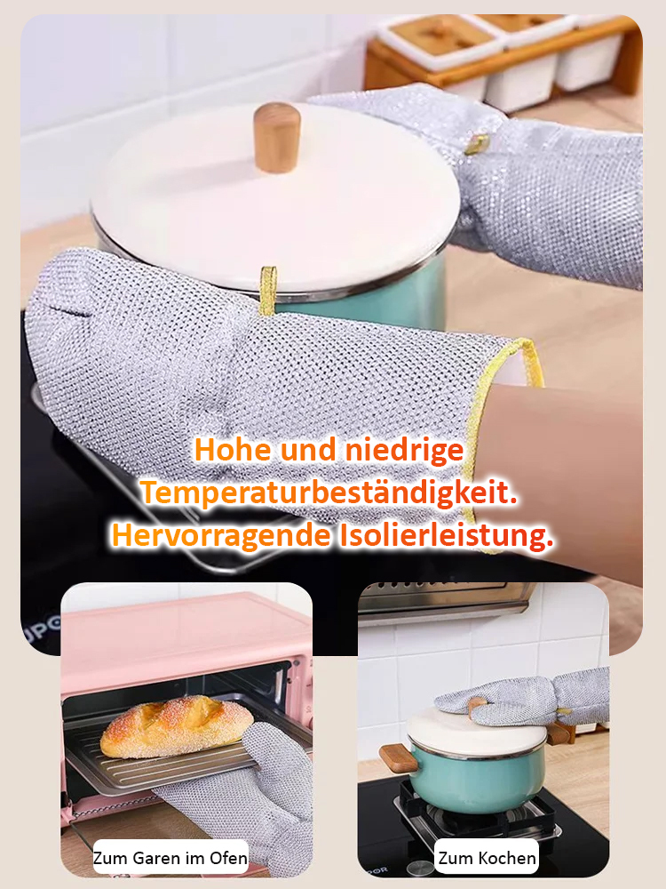 Geschirrspülhandschuhe aus verdicktem Silberdraht
