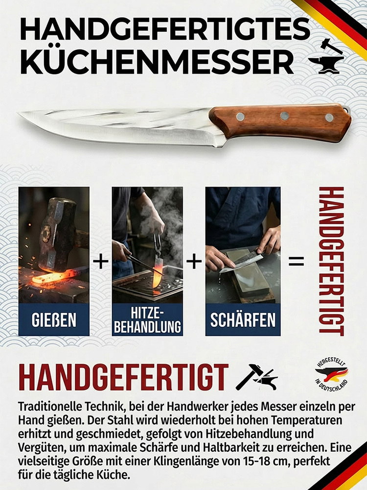 ThyssenKrupp Profi-Messer – 60x Geschmiedet, Walnuss-Griff &Nano-Laser-Schliff