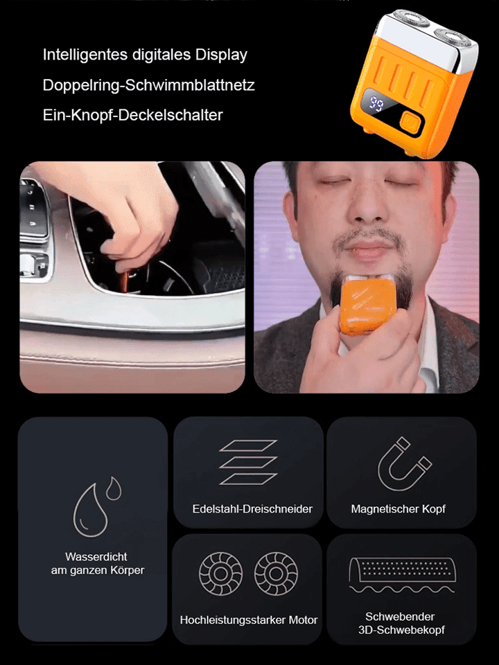 Intelligenter Digitalanzeige-Elektrorasierer mit Doppelringklinge