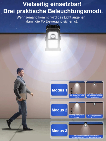 Intelligente, bewegungsaktivierte Solar-Clip-On-Leuchte