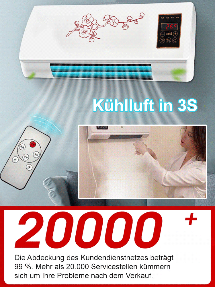 Wandmontierte Warm- und Kaltklimaanlage für den Haushalt