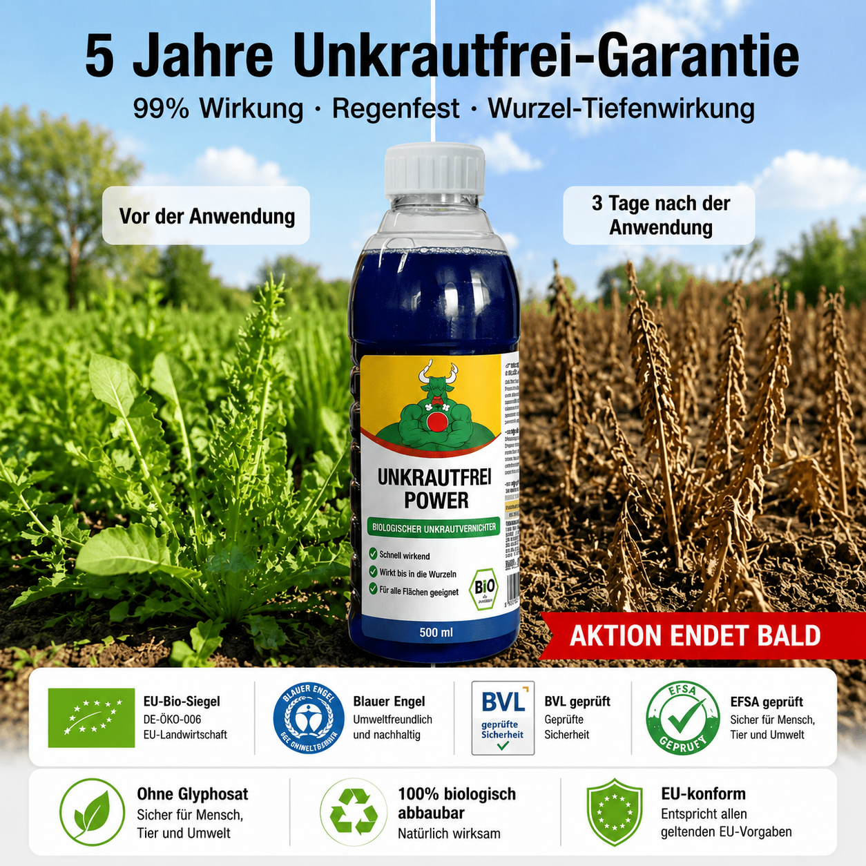 🏆✅Profi-Unkrautstopp & Schutz:  3h Wirkung & 5 Jahre Unkrautfrei & Sicher !