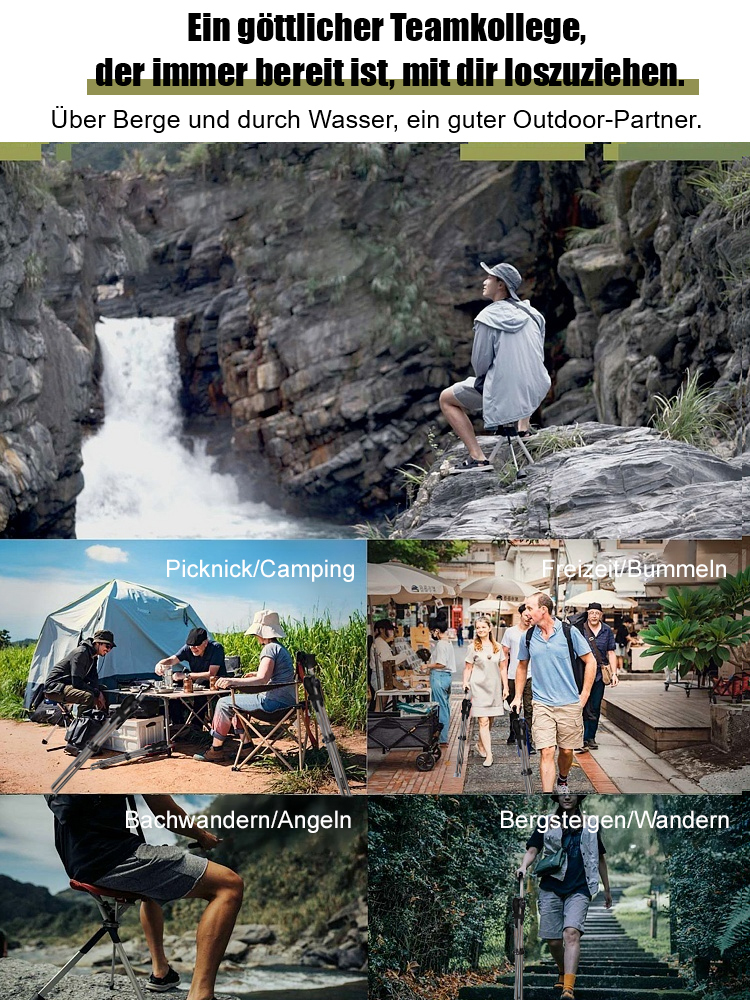 🆕✅Klappbarer Krückenstuhl für den Außenbereich, Ultraleicht & tragbar!