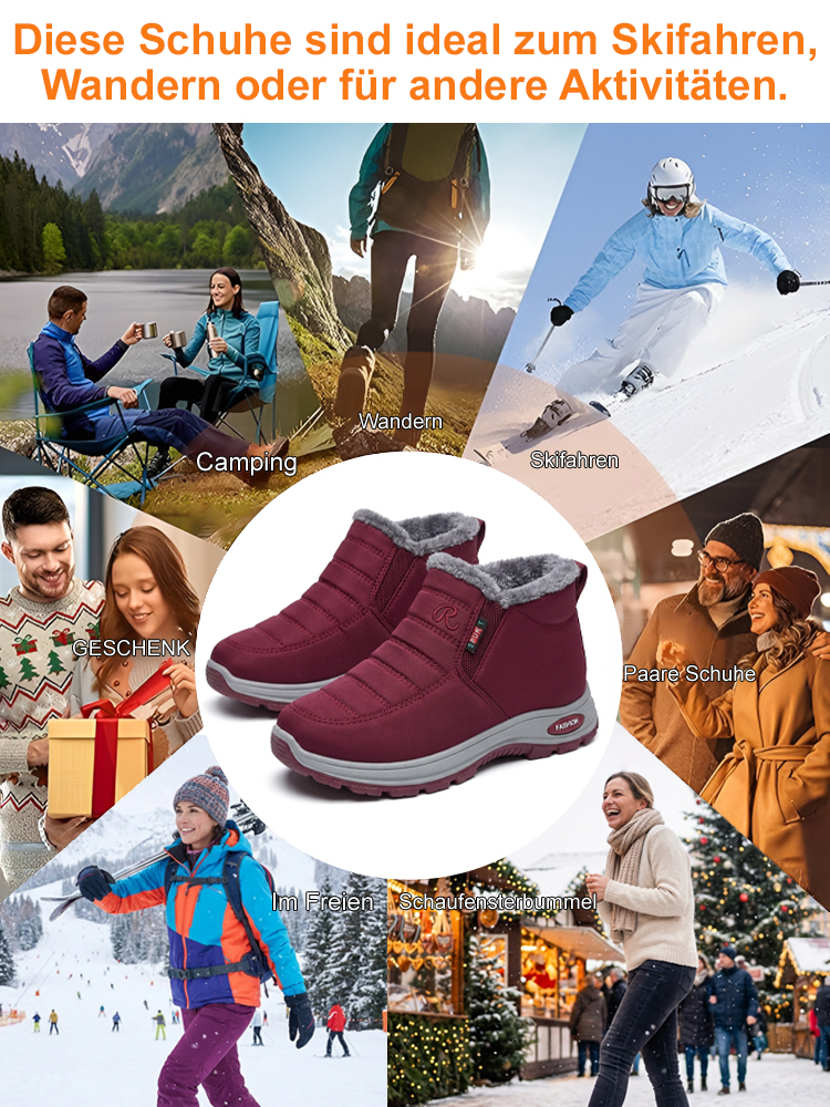 Gefütterte Schuhe für Männer und Frauen, die warm halten.