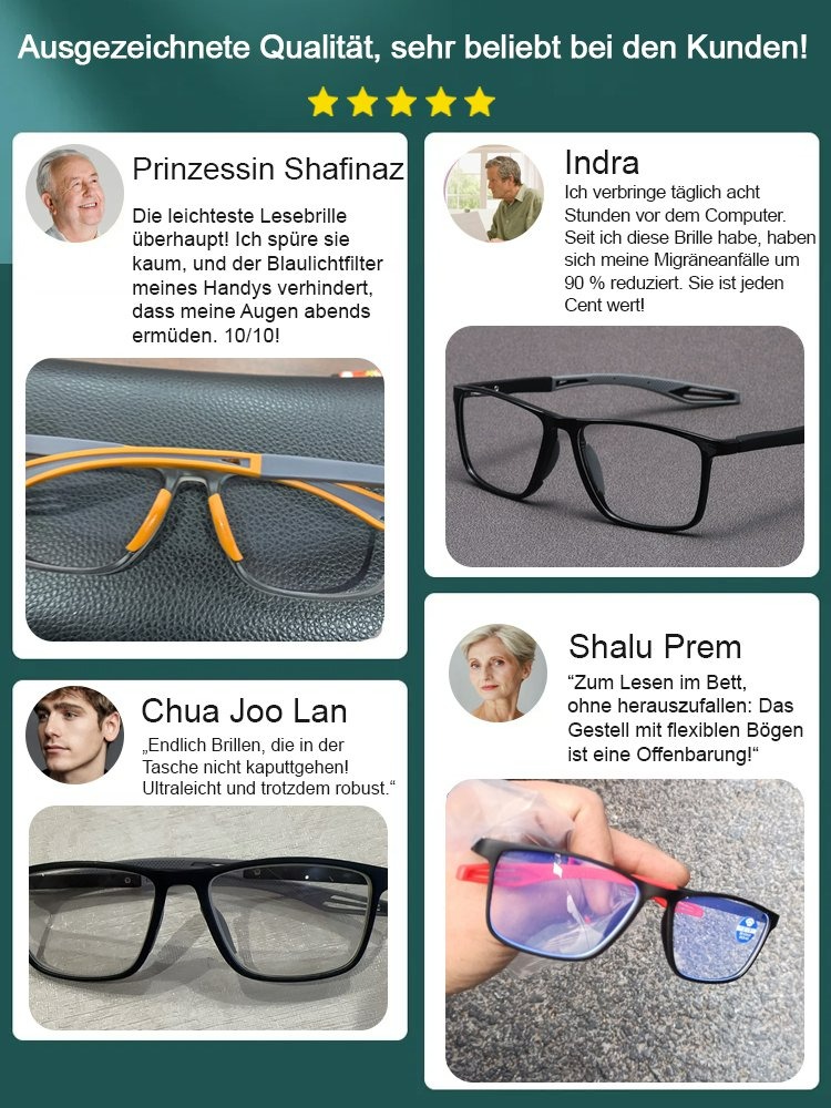 ✨️✅【Nie wieder Brille wechseln】Ultraleichte und bequeme Anti-Blaulicht-Brille für Presbyopie