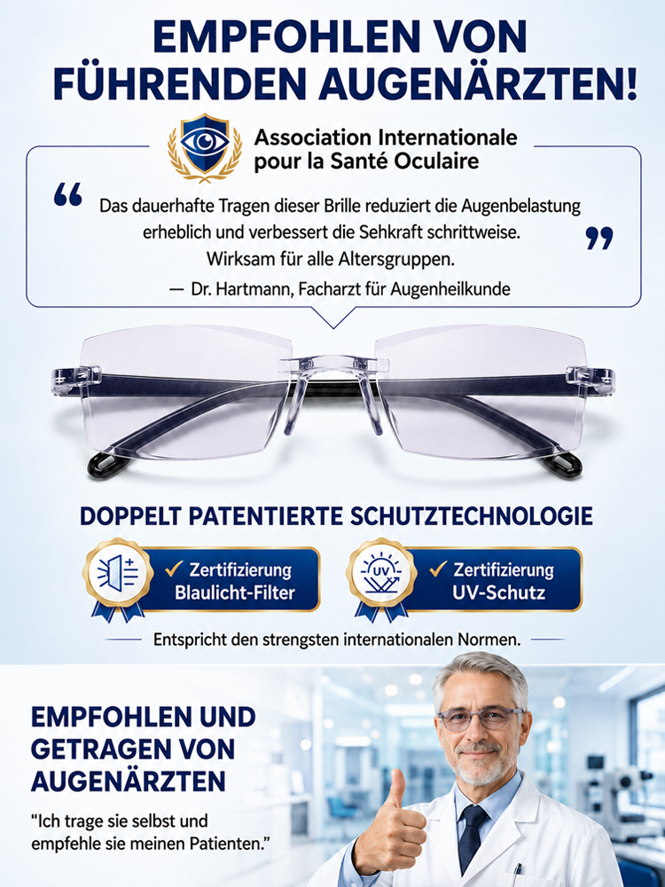 💥💥【1+1 gratis】50 Jahren Garantie, Smart Zoom Blaulichtschutz HD-Lesebrille