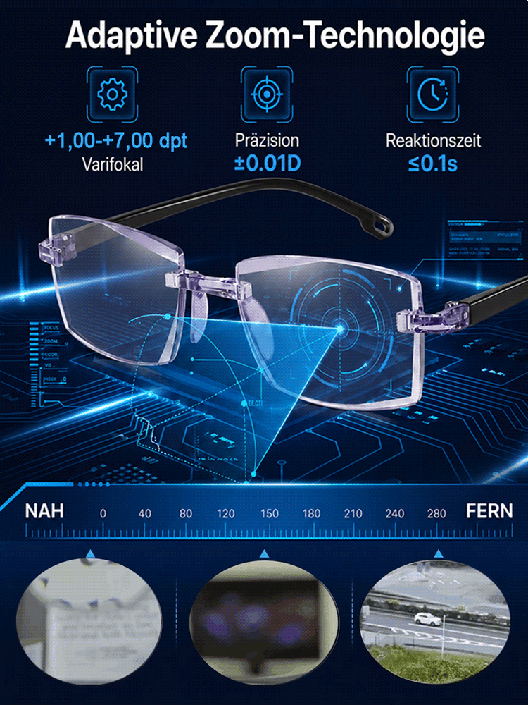 💥💥【1+1 gratis】50 Jahren Garantie, Smart Zoom Blaulichtschutz HD-Lesebrille