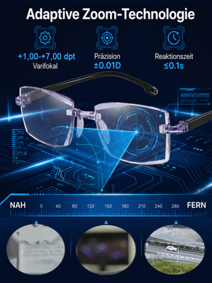 💥💥【1+1 gratis】50 Jahren Garantie, Smart Zoom Blaulichtschutz HD-Lesebrille