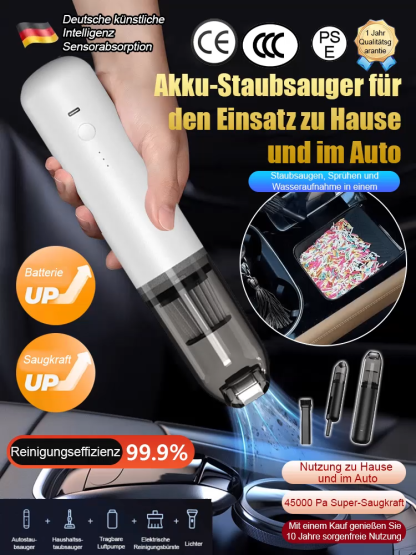 Kabelloser Mini-Autostaubsauger [Saug- und Blasfunktion]