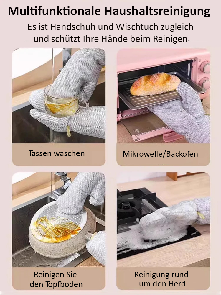 Geschirrspülhandschuhe aus verdicktem Silberdraht