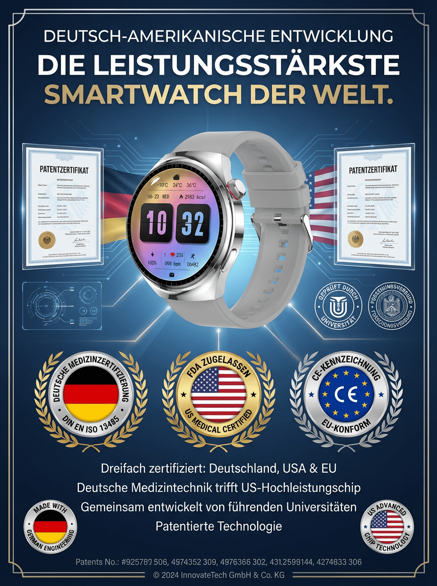 ⌚✅【Nur 90% Rabatt】Gesundheits Smartwatch mit Stahlband