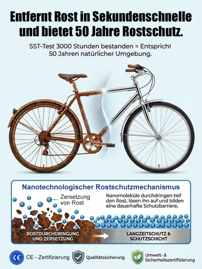 ✅🆗Rostfrei in 3 Sekunden! Löst Rost und erneuert Metall sofort. Über 1 Mio. mal weltweit verkauft！