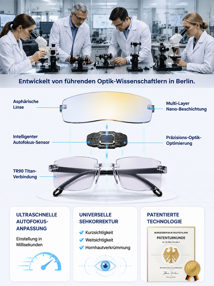 💥💥【1+1 gratis】50 Jahren Garantie, Smart Zoom Blaulichtschutz HD-Lesebrille