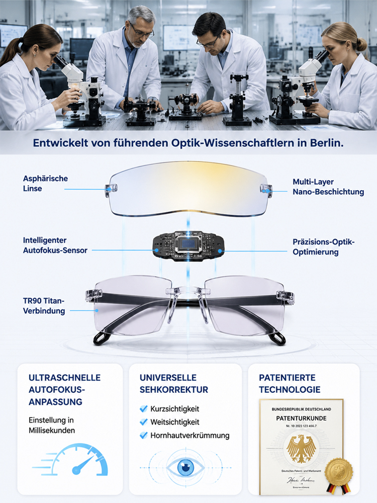 💥💥【1+1 gratis】50 Jahren Garantie, Smart Zoom Blaulichtschutz HD-Lesebrille