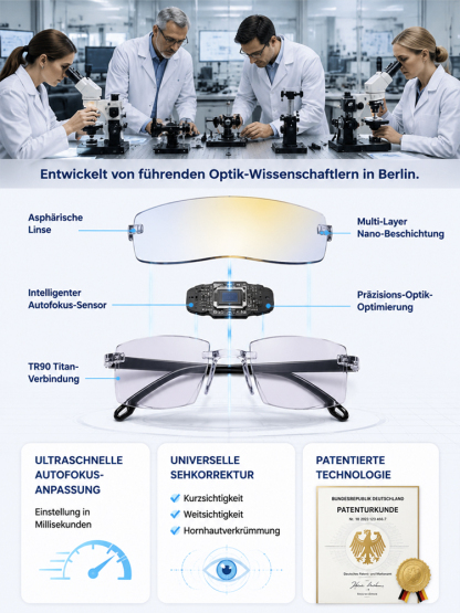 💥💥【1+1 gratis】50 Jahren Garantie, Smart Zoom Blaulichtschutz HD-Lesebrille