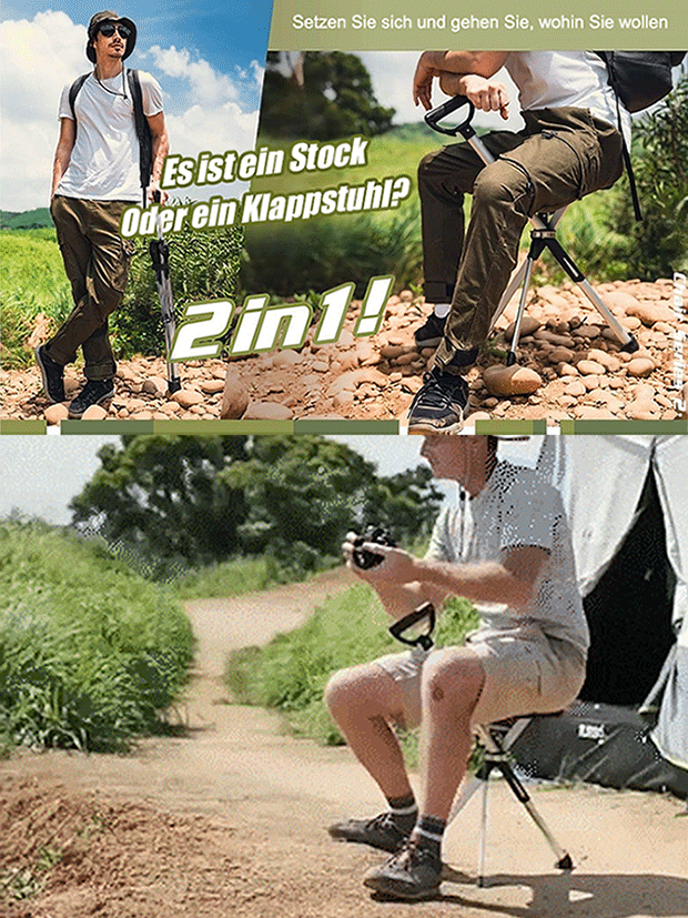 🆕✅Klappbarer Krückenstuhl für den Außenbereich, Ultraleicht & tragbar!