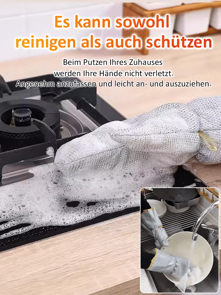 Geschirrspülhandschuhe aus verdicktem Silberdraht