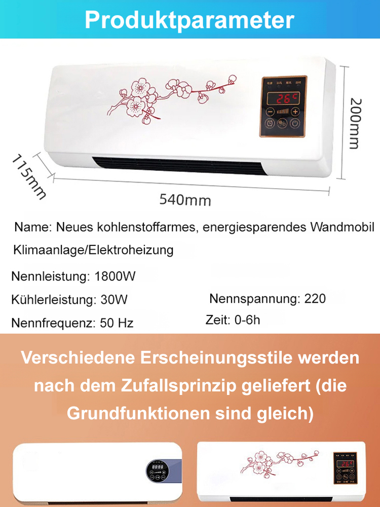 Wandmontierte Warm- und Kaltklimaanlage für den Haushalt