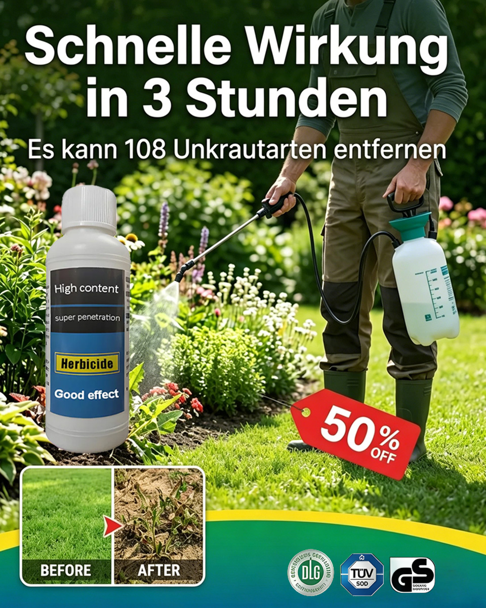 🏆✅【100% Glyphosatfre】Ultimatives Profi-Unkrautvernichter-Konzentrat: Sichtbar in 3 Stunden. Vernichtet 108 Unkrautarten & 8x schneller als andere！