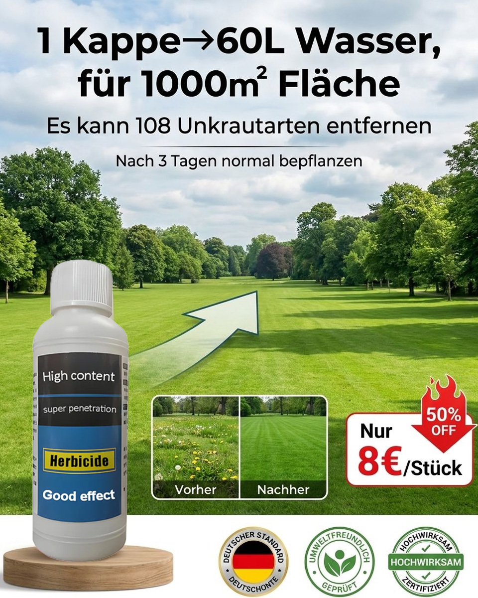 🏆✅【100% Glyphosatfre】Ultimatives Profi-Unkrautvernichter-Konzentrat: Sichtbar in 3 Stunden. Vernichtet 108 Unkrautarten & 8x schneller als andere！