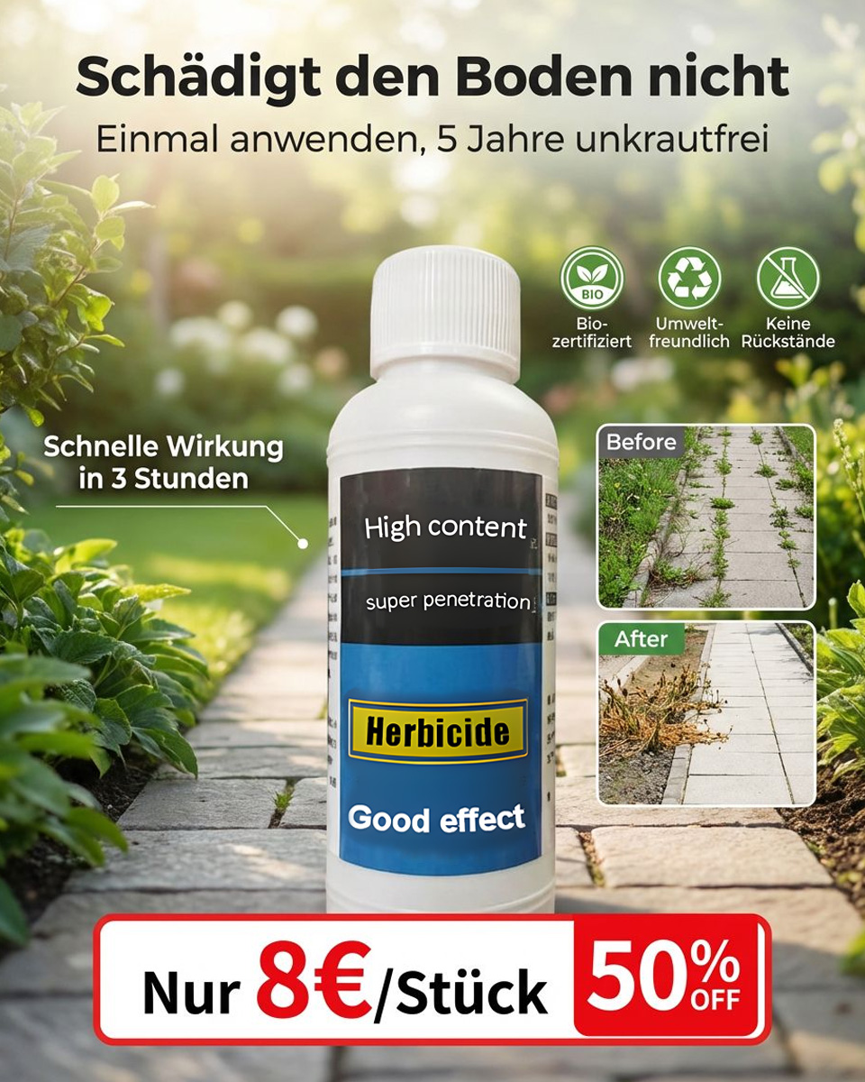 🏆✅【100% Glyphosatfre】Ultimatives Profi-Unkrautvernichter-Konzentrat: Sichtbar in 3 Stunden. Vernichtet 108 Unkrautarten & 8x schneller als andere！