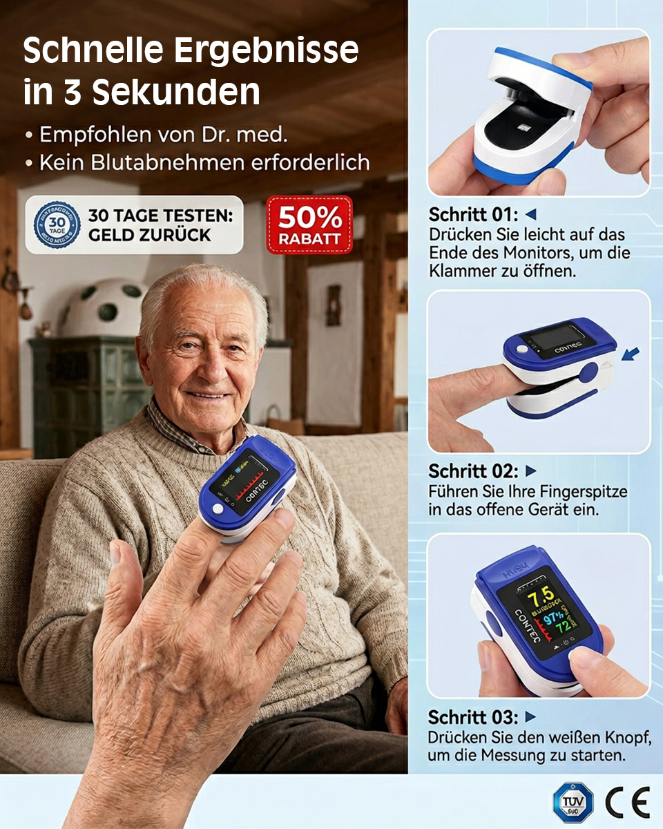 ✅👍【Weltweit heiß verkauft 30W+】Schmerzfreies Blutzucker- und Blutdruckmessgerät！