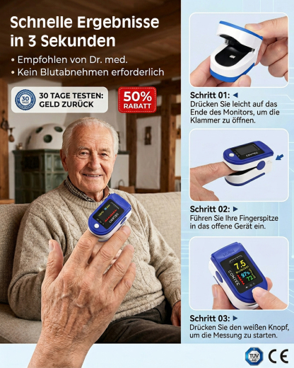 ✅👍【Weltweit heiß verkauft 30W+】Schmerzfreies Blutzucker- und Blutdruckmessgerät！
