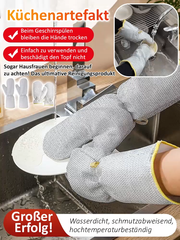 Geschirrspülhandschuhe aus verdicktem Silberdraht