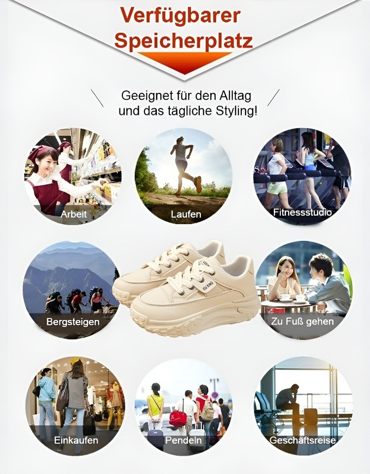 👩‍⚕️👍【Mit Medizin-Experten entwickelt】Damen-Fitness-Schuhe mit dicker Sohle zur Fettverbrennung