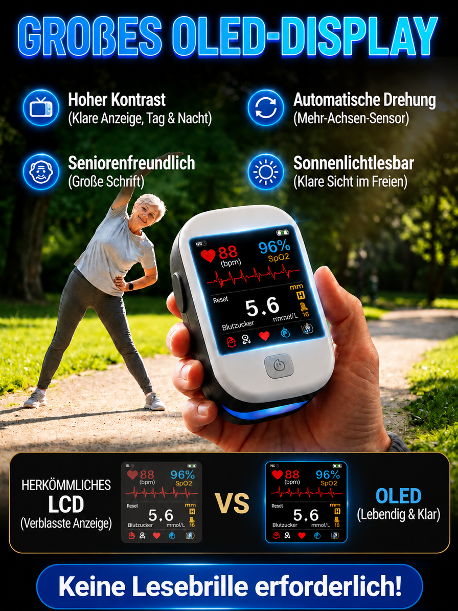 Puls-Oximeter zur Überwachung der Sauerstoffsättigung und der Herzfrequenz