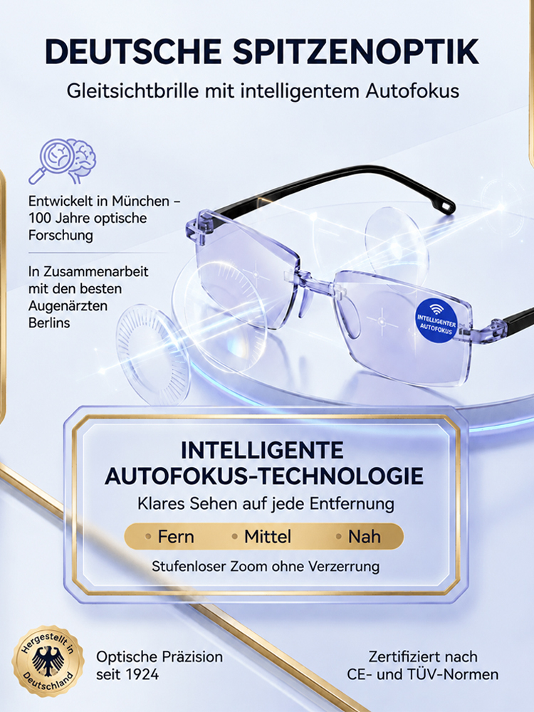 💥💥【1+1 gratis】50 Jahren Garantie, Smart Zoom Blaulichtschutz HD-Lesebrille