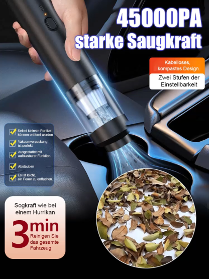 Kabelloser Mini-Autostaubsauger [Saug- und Blasfunktion]