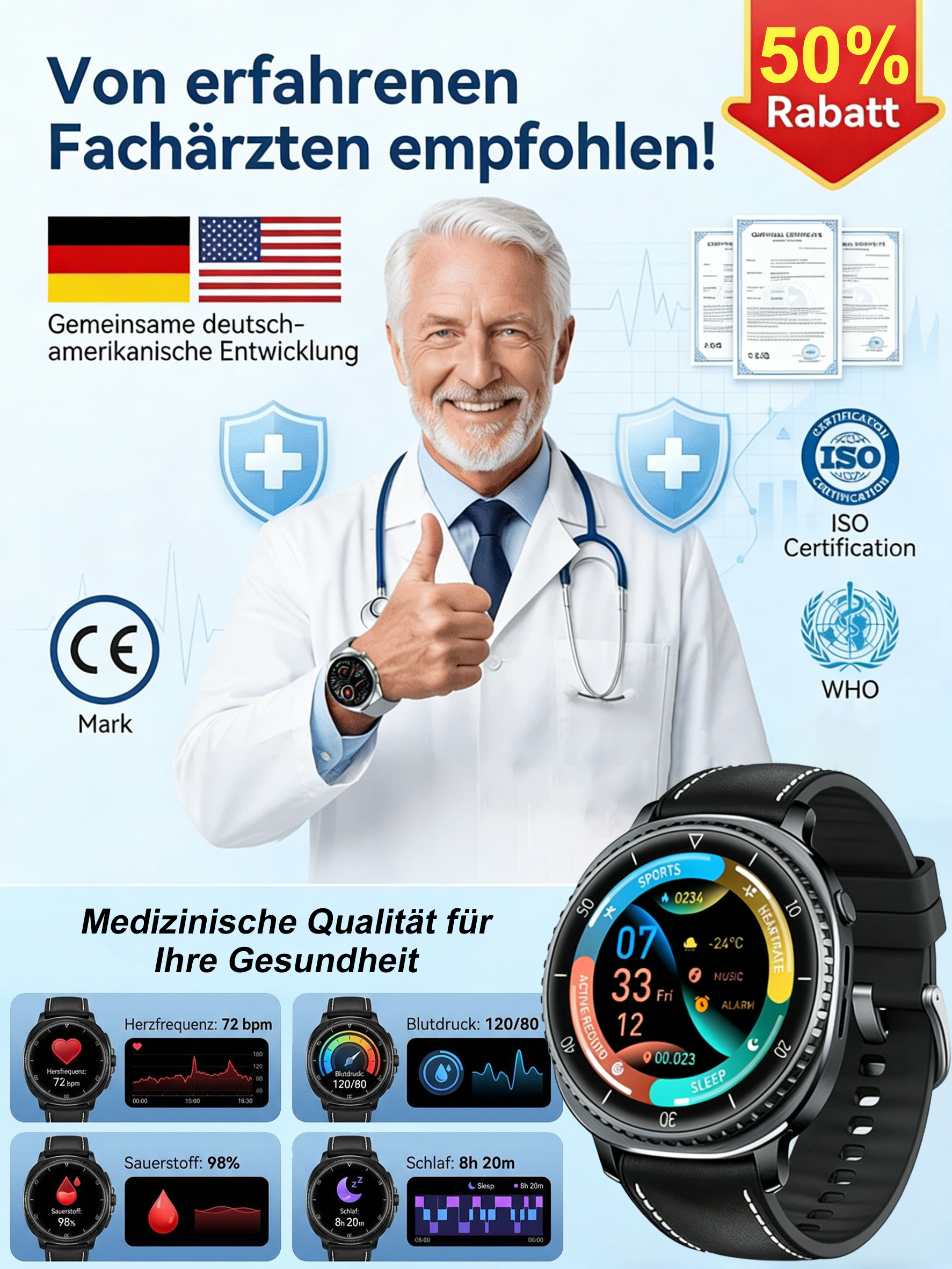 【Gesundheitsüberwachung】GT8 Ultra-Großbild-Smartwatch