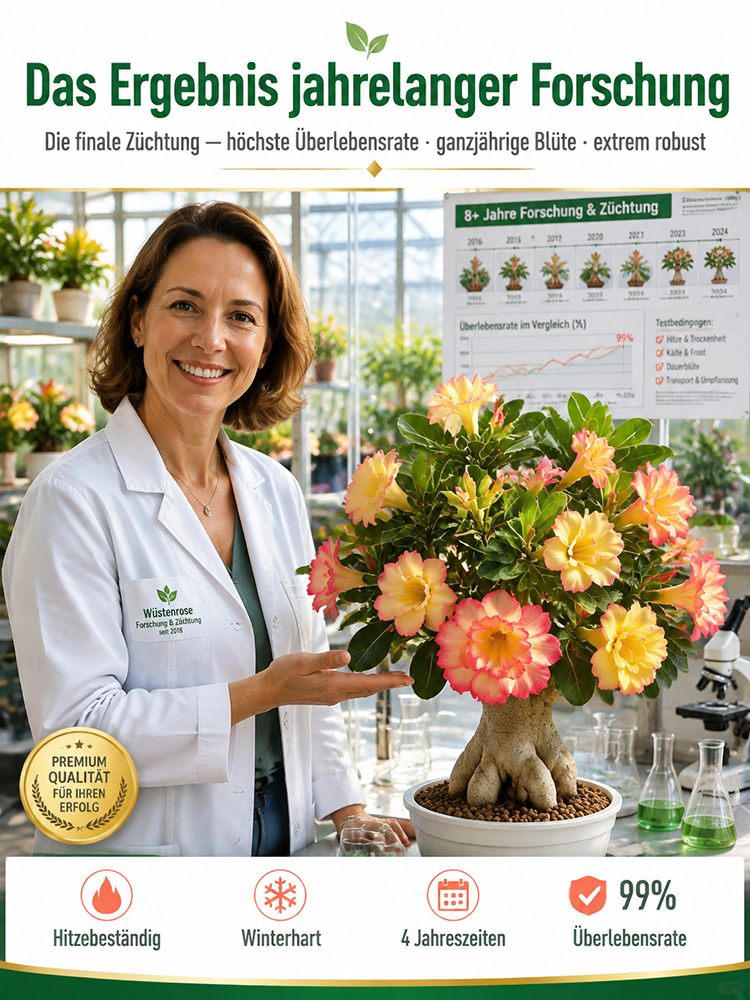 Wüstenrosenzwiebel für Anfänger, 99% Überlebensrate, 300 Tage Blüte, 100 Jahre Lebensdauer