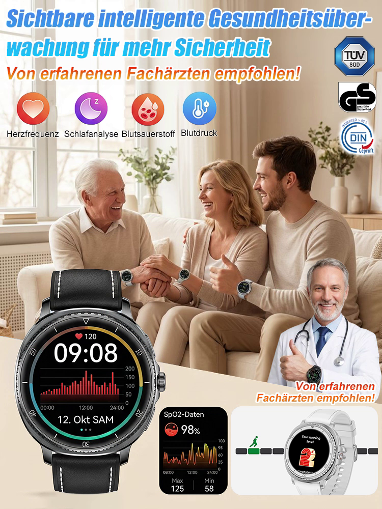 【Gesundheitsüberwachung】GT8 Ultra-Großbild-Smartwatch