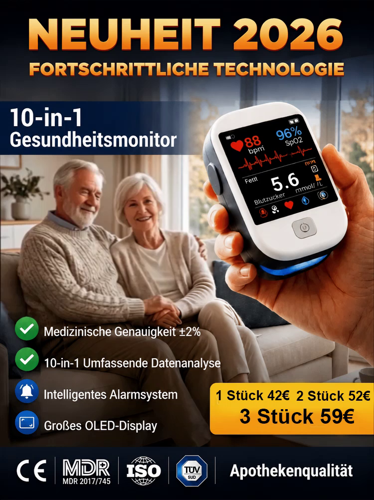 Puls-Oximeter zur Überwachung der Sauerstoffsättigung und der Herzfrequenz
