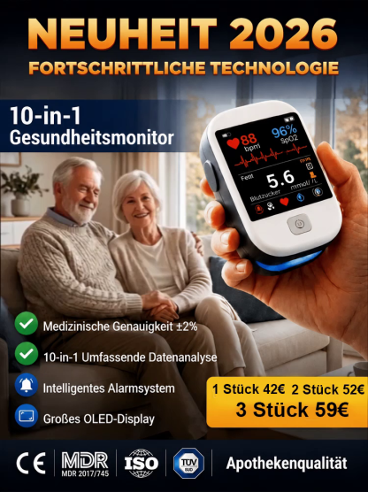 Puls-Oximeter zur Überwachung der Sauerstoffsättigung und der Herzfrequenz