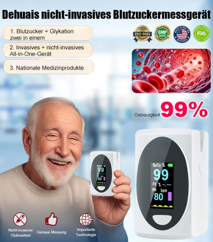 👨‍⚕️✅【Kein Stechen, Genauigkeit 99%】Fortschrittliches Blutzuckermessgerät