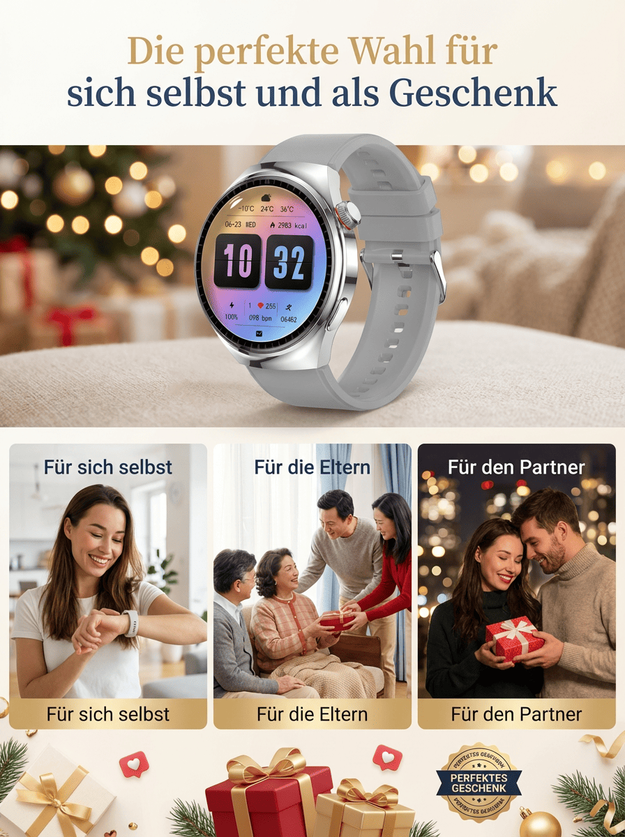 ⌚✅【Nur 90% Rabatt】Gesundheits Smartwatch mit Stahlband