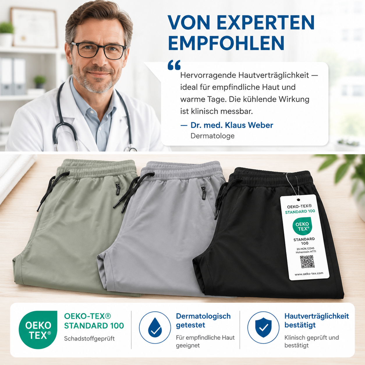 👍🧍‍♂️ Hochwertige ultradünne atmungsaktive Sommer-Eis-Seidenhose！